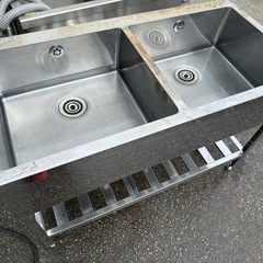 【業務用】2槽シンク(バックガード無し）