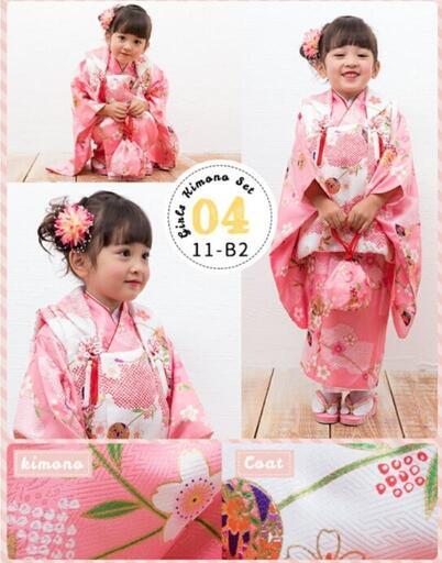 【箱あり・クリーニング済】七五三⭐３歳着物(女の子)⭐被布⭐被布セット【定価11000円】