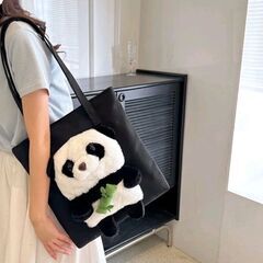 お話し中★立体もこもこ🧸【未使用】パンダ トートバッグ ぬいぐるみ