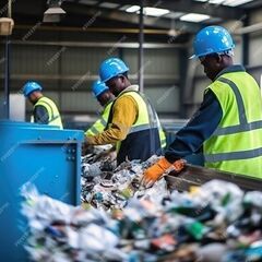 福利厚生が充実した企業の廃棄物収集処理作業