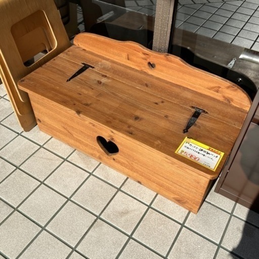 木製カントリー調　収納ベンチ　長椅子（11-42）