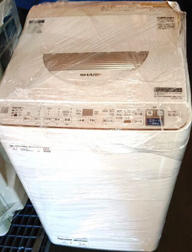 【中古】シャープ たて型 洗濯機 ES-T5E8-KW