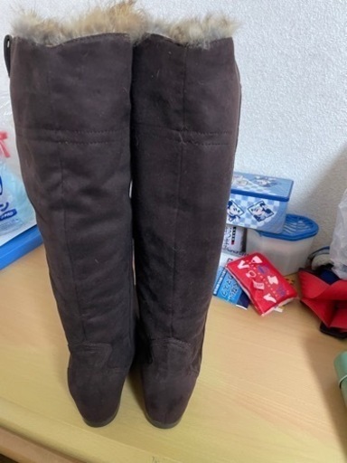 新品 中側豹柄ファースエードロングブーツ 2025年最新】ブーツ ヒョウ柄の