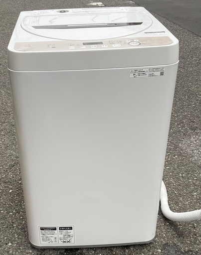 【RKGSE-101】特価！シャープ/6kg全自動洗濯機/ES-GE6D-T/中古品/2020年製/当社より近隣地域無料配達