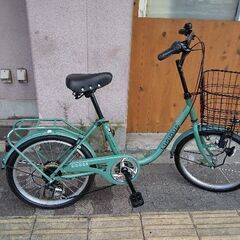 LUSIOUS[ラシャス]20吋 コンパクト自転車 外装6段/グリーン