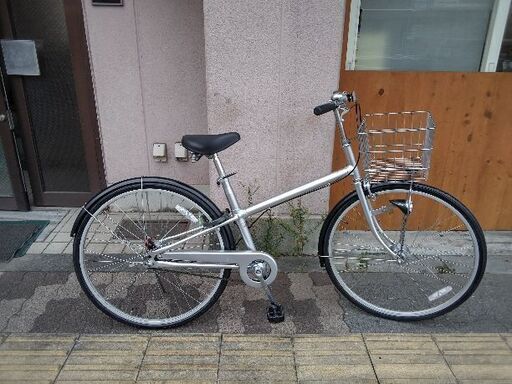 良品計画[無印良品]26吋シティーサイクル シングル/LEDオート/シルバーXブラック