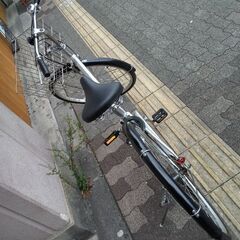 良品計画[無印良品]26吋シティーサイクル シングル/LEDオート/シルバーXブラック