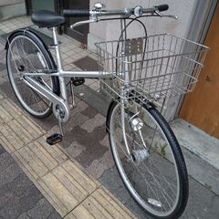 良品計画[無印良品]26吋シティーサイクル シングル/LEDオート/シルバーXブラック