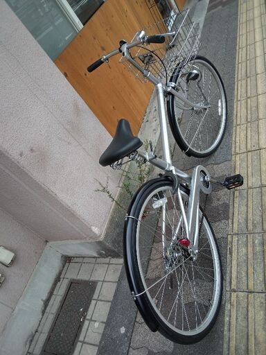 良品計画[無印良品]26吋シティーサイクル シングル/LEDオート/シルバー  