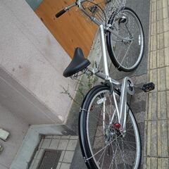 良品計画[無印良品]26吋シティーサイクル シングル/LEDオート/シルバーXブラック