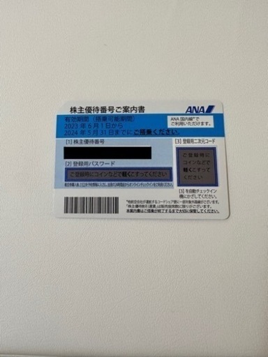 ANA株主優待券 3枚【期限2024年5月31日まで】