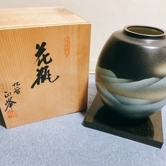 九谷焼　花瓶　白峰