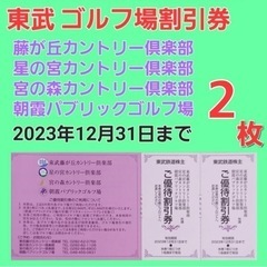 東武鉄道株主優待　東武ゴルフ場　割引券 ２枚