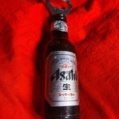 古道具　レトロ　アサヒビールのスーパードライ生のガラス瓶（ミニボ...