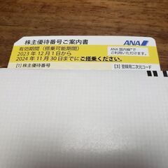 ANA全日空株主優待【搭乗券50％割引】