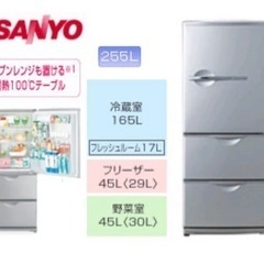 SR-261U (S) 冷蔵冷凍庫　サンヨー　SANYO 255...