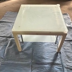 ◯ テーブル ローテーブル ガラス 60×60×45 白 ホワイト