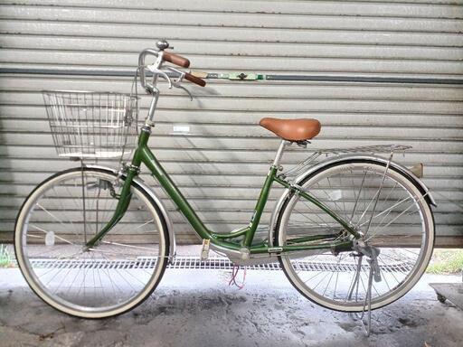 リサイクルショップどりーむ鹿大前店　No1279　自転車　黒茶　６段階ギア付き　ＬＥＤオ－トライト付き　鍵付き♪　カゴ付き リサイクルショップどりーむ鹿大前店 No1279 自転車 黒茶 6段階ギア