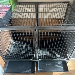 最終値下げ　大型犬ペットケージ 頑丈犬用ゲージ キャスター屋根付き 手入れ楽 トイレトレー付