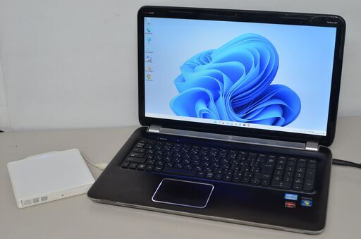 中古ノートパソコン windows11+office HP Pavilion dv7 17.3インチ core i7-2670QM 新品爆速SSD512GB メモリ8GB 無線内蔵