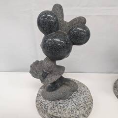 ST975] 中古 ディズニー ミッキー＆ミニー 石像 2体セット 現状販売