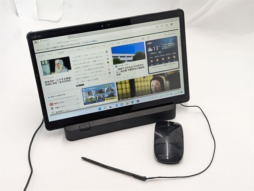 送料無料 マウス＆ドック付き 中古美品 高速SSD フルHD 13.3型 タブレット 富士通 Q738/SB 第7世代i5 4GB 無線 Bluetooth Windows11 Office