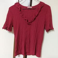 半袖セーター 赤