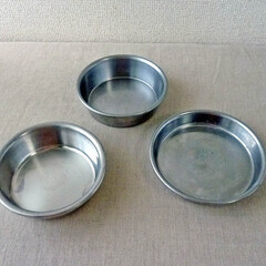 【USED】猫　ステンレス食器　3つ 深皿＆平皿　保護猫　ペット食器