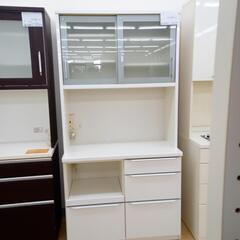 ☆ジモティ割あり☆ レンジボード ホワイト H198×D48.5×W100 