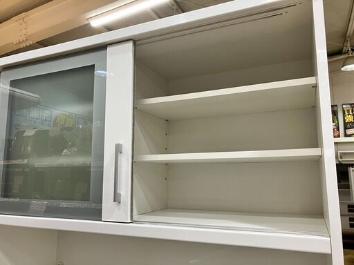 12/4値下げしました！ 松田家具 2面レンジボード 食器棚 ホワイト モイス No.306 ※現金、クレジット、スマホ決済対応※