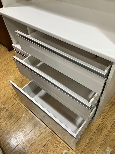 12/4値下げしました！ 松田家具 2面レンジボード 食器棚 ホワイト モイス No.306 ※現金、クレジット、スマホ決済対応※