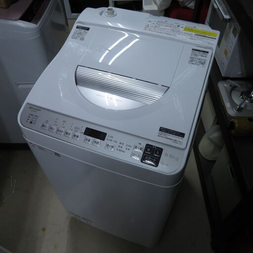 2021年製 シャープ 全自動洗濯機 5.5㎏ 乾燥3.5㎏ ES-TX5E-S  穴なし槽 |江別市のリサイクルショップドロップ