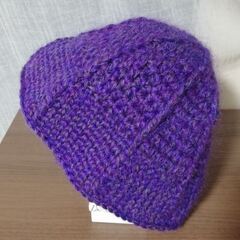 手編み　帽子バケット　M－L　羊毛100