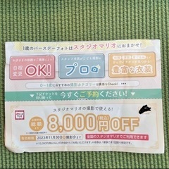 スタジオマリオ　8000円引き券