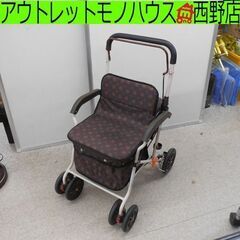 シルバーカー 茶系 歩行補助 ブラウン カート 買い物カート イ...