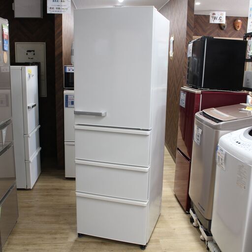 S320)【美品】AQUA/アクア Delie/デリエ ノンフロン冷凍冷蔵庫 4ドア/458L AQR-V46KBK(W) 2021年製 右開き ホワイト 幅60cm