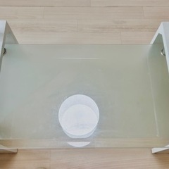 ガラステーブル/ローテーブル/センターテーブル/ホワイト