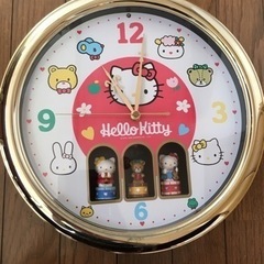オルゴール5曲付　キティちゃん掛け時計