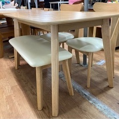 ダイニング4点セット 幅120cm 木目 中古