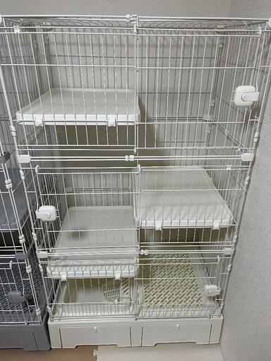 ３段ケージ白色（トイレ付）