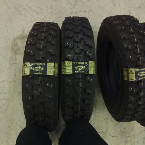 165SR13 ポテンザRE39R 未使用品 スパイクタイヤ (ヒロキ) 太平の  