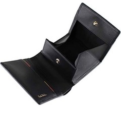 新品★ ポールスミス 財布 折り財布 ブライトストライプステッチ★ PSQ023 (ブラック)  
