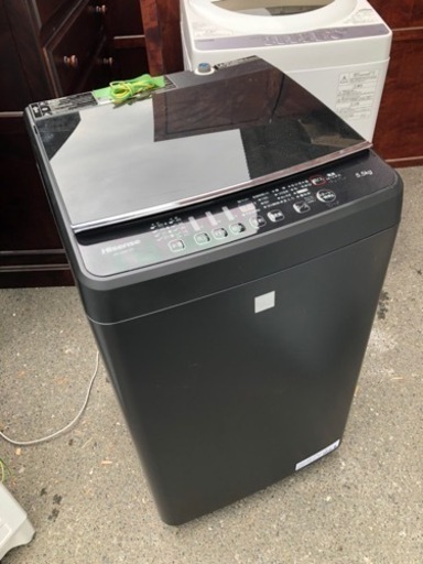 福岡市内配送設置無料　2020年式　ハイセンス 5．5kg全自動洗濯機 keyword マットブラック HW-G55E7KK
