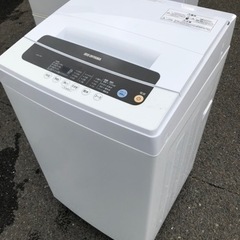 福岡市内配送設置無料　アイリスオーヤマ 洗濯機 5kg 全自動 襟袖ボード搭載 部屋干し お急ぎコース ステンレス槽 ホワイト IAW-T501