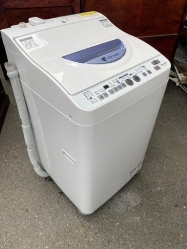 福岡市内配送設置無料　シャープ タテ型洗濯乾燥機 穴なし槽カビぎらい ブルー系 洗濯容量5.5kg ES-TG55L-A