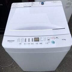 福岡市内配送設置無料　2021年式　ハイセンス 4．5kg全自動洗濯機 エディオンオリジナル ホワイト HW-E4503
