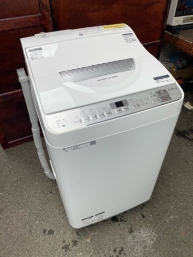 北九州市内配送無料　保証付き　２０１９年　ES-TX5C-S 縦型洗濯乾燥機 シルバー系 [洗濯5.5kg /乾燥3.5kg /ヒーター乾燥 /上開き]