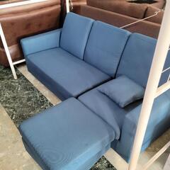 新生活SALE】オットマン付き 3人掛けソファー 中古 リサイクルショップ 