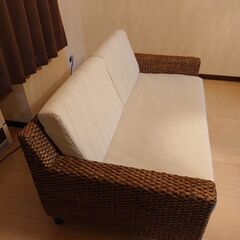 苫小牧発 a.flat/エーフラット ウォーターヒヤシンス 2.5人掛けソファー ファブリック リゾート家具 アジアン