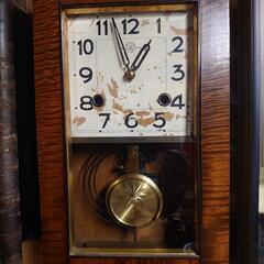 【動作品】巴商会時計製造所　8日巻柱時計　ボンボン時計